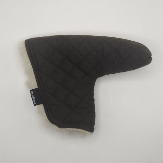 Olive - Waxed Cotton With British Wool Blade Putter Cover