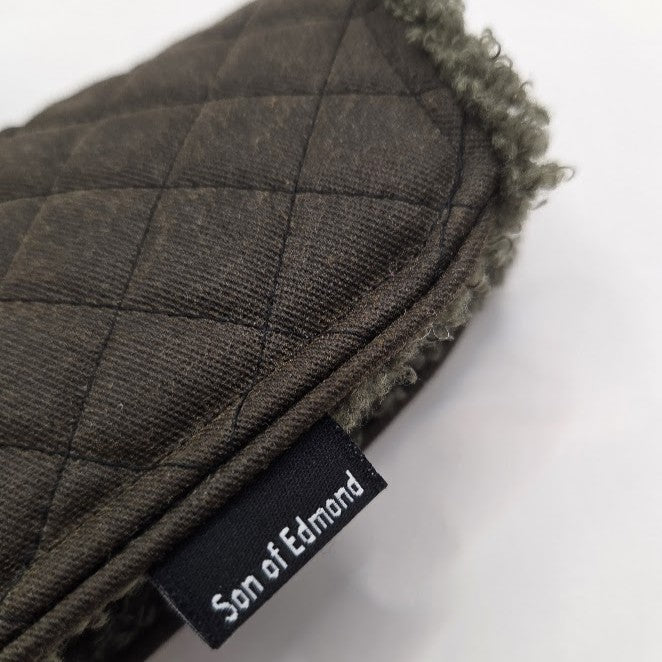 Olive - Quilted Blade Putter Cover With Green Sherpa Lining