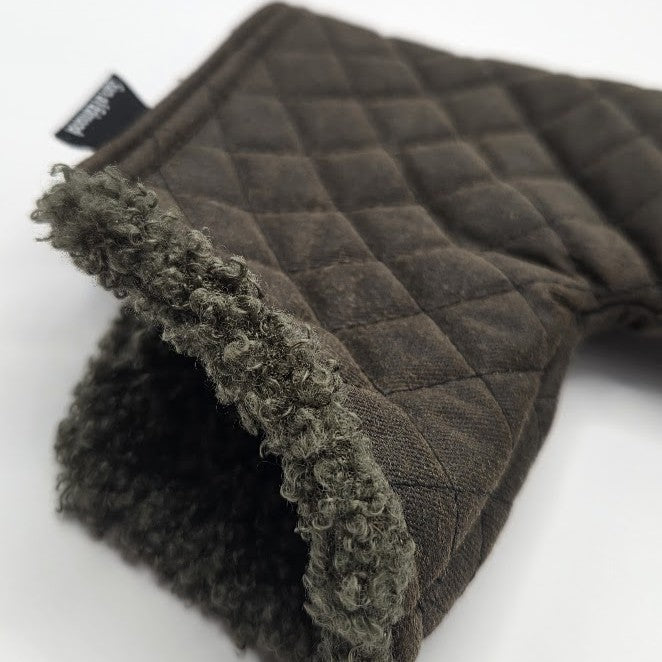Olive - Quilted Blade Putter Cover With Green Sherpa Lining