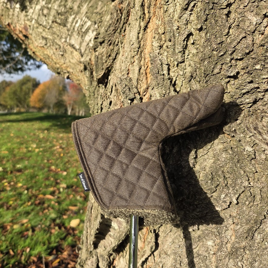 Olive - Quilted Blade Putter Cover With Green Sherpa Lining