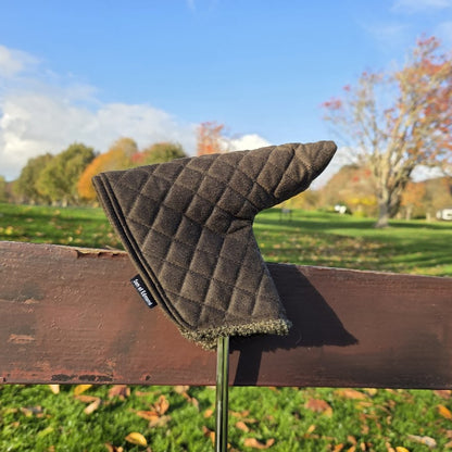 Olive - Quilted Blade Putter Cover With Green Sherpa Lining