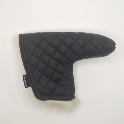 Black - Waxed Cotton With British Wool Blade Putter Cover