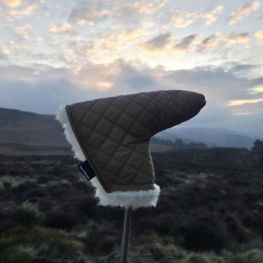 Tan - Waxed Cotton With British Wool Blade Putter Cover