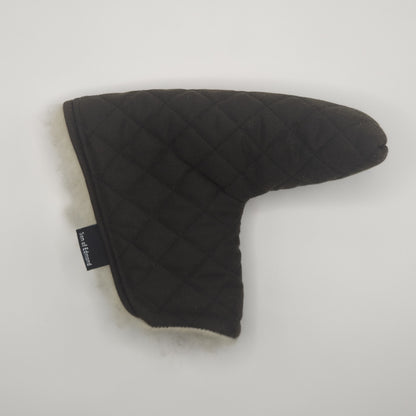 Olive - Waxed Cotton With British Wool Blade Putter Cover