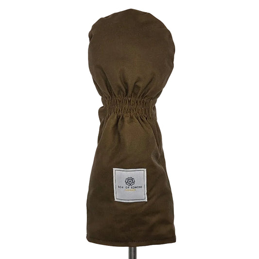 Tan Waxed Cotton Golf Head Cover - Wood