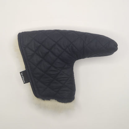 Dark Navy - Waxed Cotton With British Wool Blade Putter Cover