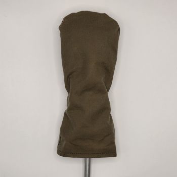Tan Waxed Cotton Golf Head Cover - Wood